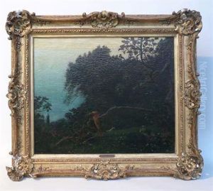 Berger Et Ses Moutons, Paysage D'italie by Francois Louis Francais