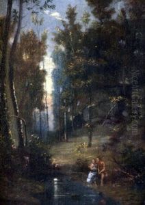 Couple Dans La Foret by Francois Louis Francais