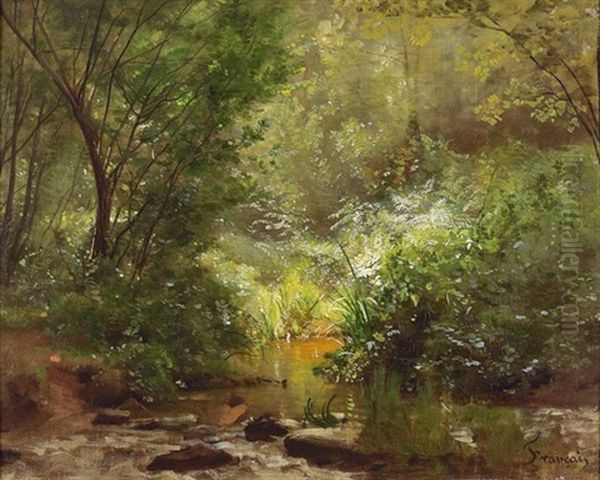 Waldlandschaft Mit Kleinem Bach - view 1