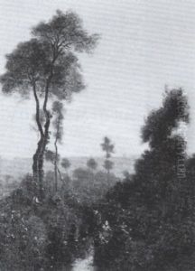 Promeneur Pres Du Ruisseau by Francois Louis Francais