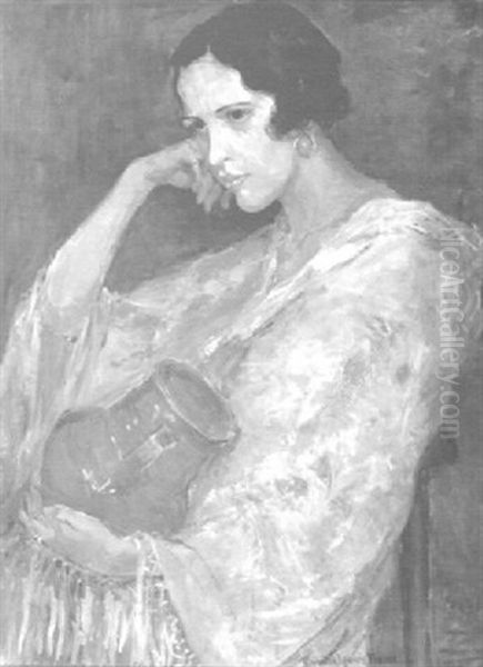 Portrait Of A Woman With A Green Vase - view 1