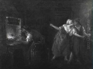 Blacksmith Cuckolded At His Forge by Leonard de France