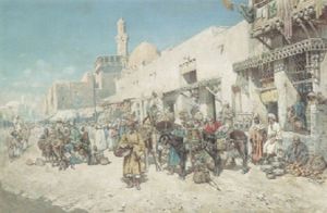 An Arab Street Market by Mariano De Franceschi