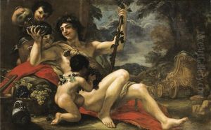 Bacchus Entoure De Putti by Baldassare Franceschini