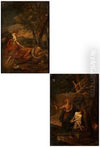 Opferung Isaacs (+ Jacob Und Der Engel, Der Ihm Das Heilige Land Weist; Paar) by Marc Antonio Franceschini