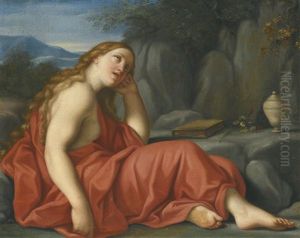 The Penitent Mary Magdalen Lying Outside A Grotto by Marc Antonio Franceschini