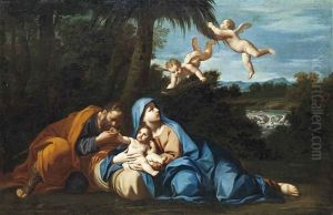 Rest During The Flight Into Egypt by Marc Antonio Franceschini
