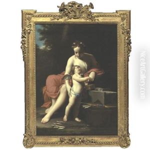 Venus With Cupid Dipping His Arrows by Marc Antonio Franceschini