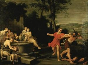 Moses And The Daughters Of Jethro by Marc Antonio Franceschini