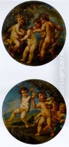 Putti Disporting In A Landscape Putti Disporting In A Landscape
