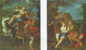 Venus And Adonis by Marc Antonio Franceschini