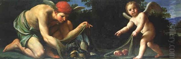 Mercury Snares Birds, Cupid Hearts - view 1