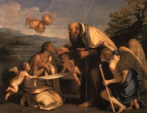 The Last Communion Of Saint Mary Of Egypt From The Hermit Zosimus by Marc Antonio Franceschini