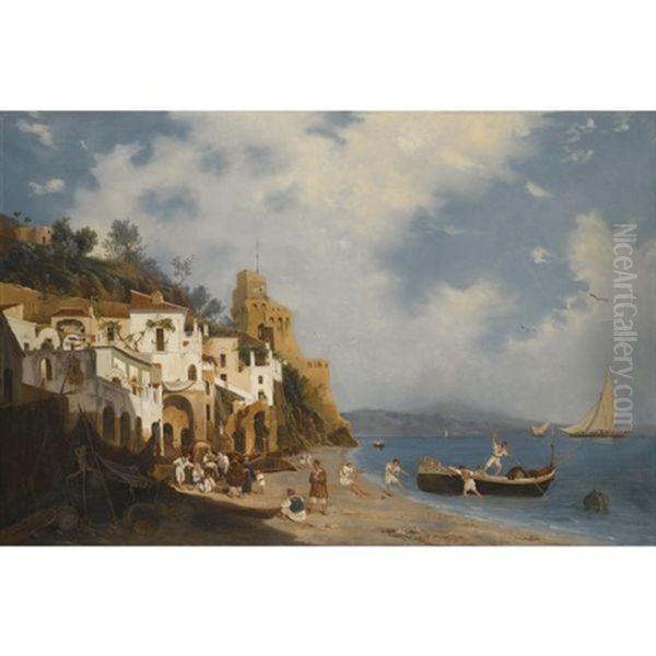 A View Of Cetara On The Amalfi Coast, Towards The Viceroy's Tower - view 1