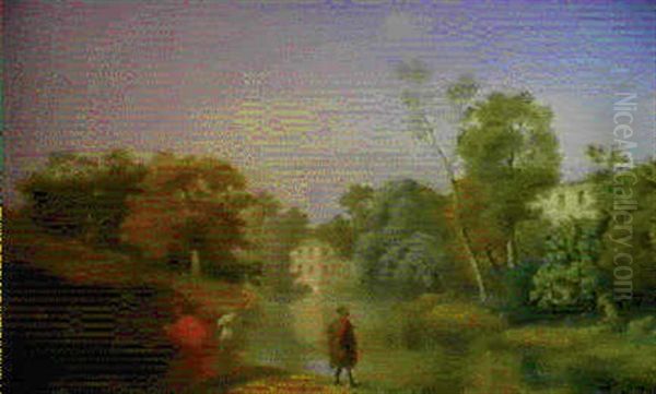 Lorenzo De Medici, Michelangelo E Due Altri Personaggi Sul  Greto Del Bisanzio Nei Pressi Della Villa Laurenziana... - view 1