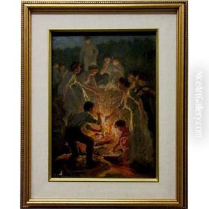 Untitled (campfire Roast) by Joseph-Charles Franchere