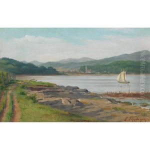 Lake Scene With Sailboat by Joseph-Charles Franchere