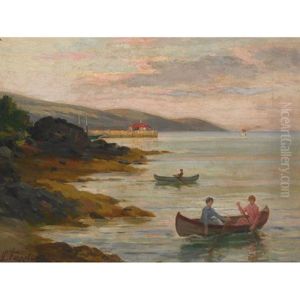 Lake Scene With Boaters