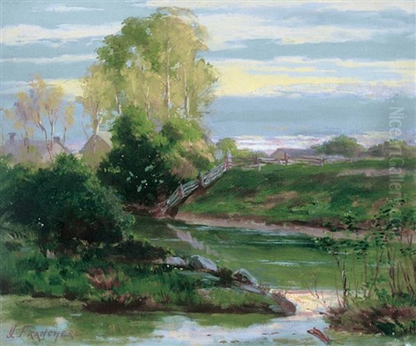 Landscape With Houses By A River - view 1