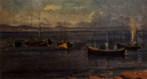Sailing Vessels At Anchor - view 1