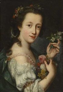 Bildnis Einer Jungen Dame Als Flora by Antonio (Lucchese) Franchi