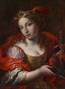 Dalila, Die Eine Schere Bzw. Eine Locke Vom Haupt Des Samsons In Handen Halt by Antonio (Lucchese) Franchi