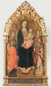 La Vierge Et L'enfant En Trone Entre Saint Julien