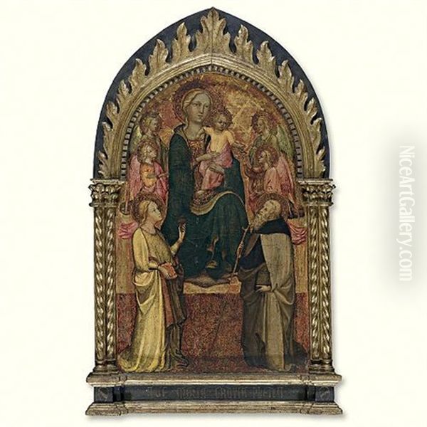 Madonna And Child Flanked By Saints Lucy And Anthony And A Choir Of Angels - view 1