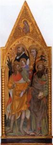I Santi Cristoforo, Paolo, Bernardino Da Siena E Lorenzo;  Nella Cuspide La Vergine Annunciata