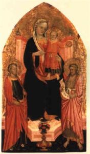 Madonna Col Bambino E I Santi Giacomo E Giovanni Battista by Rossello di Jacopo Franchi