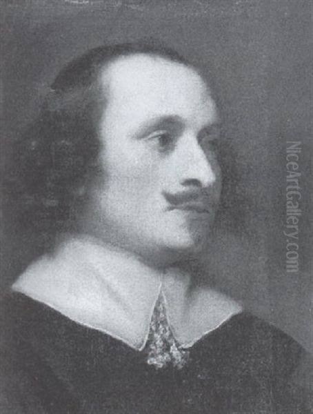 Portrait Of A Nobleman Wearing A Black Costume With Lace Collar - view 1