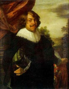 Portrait D'homme Sur Fond De Paysage Portrait D'homme Sur Fond De Paysage