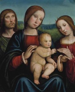 The Mystic Marriage Of Saint Catherine Of Alexandria by Francesco Francia
