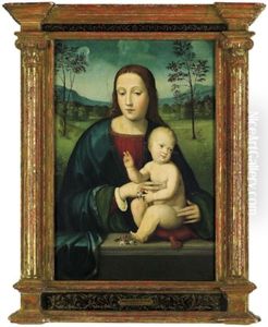 Die Madonna Mit Kind In Einer Landschaft by Francesco Francia