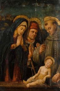 Maria, Josef (?) Und Der Heilige Antonius Mit Dem Christuskind by Francesco Francia
