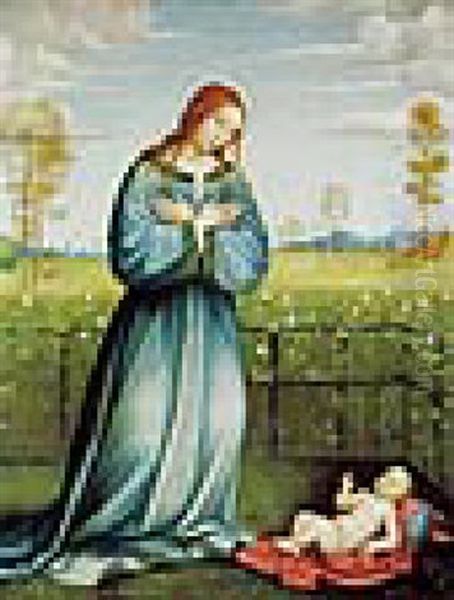 Madonna Mit Kind In Einem Rosengarten - view 1