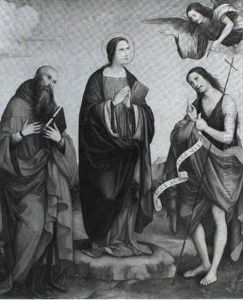 The Annuniciation With St Jerome And St John The Baptist by Francesco Francia