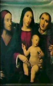 Madonna Mit Jesuskind, Umgeben Vom Hl. Johannes Dem Taufer  Und Dem Hl. Stefan