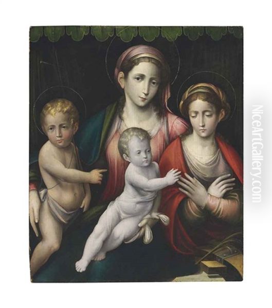 The Madonna And Child With Saint John The Baptist And The Mystic Marriage Of Saint Catherine - view 1