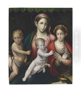 The Madonna And Child With Saint John The Baptist And The Mystic Marriage Of Saint Catherine