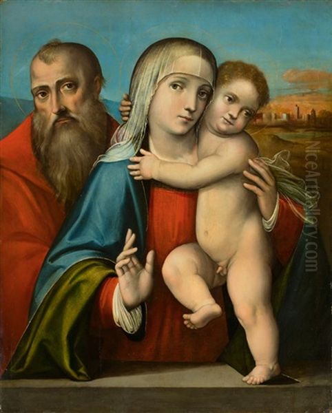 The Holy Family In Front Of A City - view 1