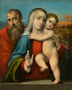 The Holy Family In Front Of A City