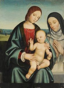 Madonna Mit Kind Und Ordensheilige by Giacomo Francia