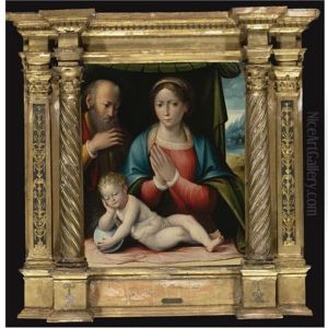 The Madonna And Child With Saint Joseph by Giacomo Francia