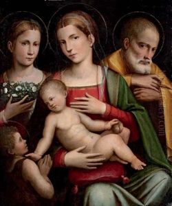The Holy Family With The Infant Saint John The Baptist And Saint Elizabeth by Giacomo Francia