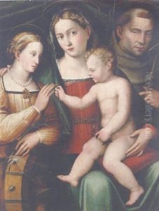 The Mystic Marriage Of Saint Catherine With Saint Francis by Giacomo Francia