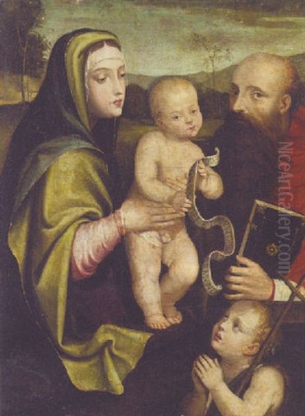 The Holy Family With The Infant Saint John The Baptist And A Male Saint - view 1