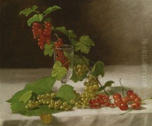 Still Life With Cherries, Glass And Currants by John F. Francis