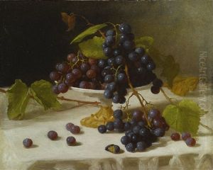 Still Life With Grapes In A Footed Bowl by John F. Francis