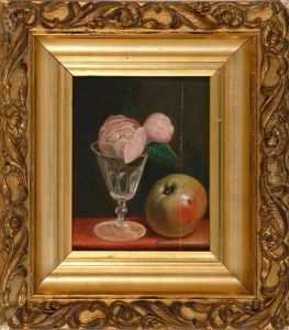 Still Life Of An Apple, Rose And Glass thumbnail